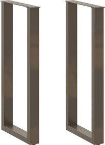 vidaXL 2 db U alakú bárasztalláb natúr acélból 50x(100-101) cm