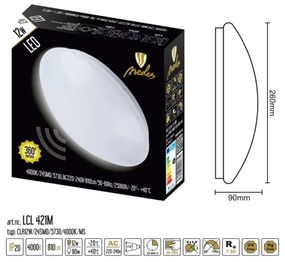 LED Mennyezeti lámpa érzékelővel LED/12W/230V 4000K