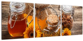 Kép - Csendélet mézes csészékkel (órával) (90x30 cm)