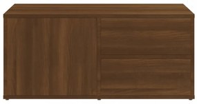 barna tölgyszínű szerelt fa TV-szekrény 80 x 34 x 36 cm
