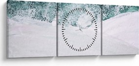 Kép - Türkiz absztrakció (órával) (90x30 cm)