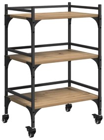 vidaXL Konyhai kocsi Artisan tölgy 50 x 35 x 75.5 cm Faanyag