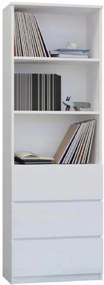 Gyerek könyvespolc fiókokkal 180 x 33 x 60 cm - fehér