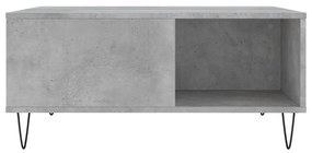 betonszürke szerelt fa dohányzóasztal 80x80x36,5 cm