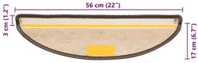 30 db lépcsőszőnyegek öntapadós szizál kinézetű 56x17x3 cm