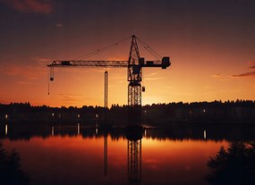 Poszter 55x40cm Alkonyat a daru felett