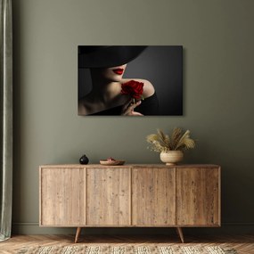 Kép - Nő egy rózsával (90x60 cm)