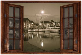 Poszterek 120x80 Kikötő-Fotó szépia