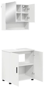 Fürdőszoba bútor szett 2 pcs Fehér 61 x 35 x 64 cm Faanyag