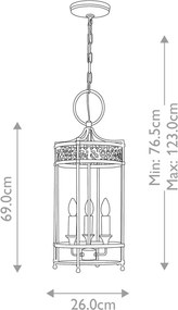 Elstead Lighting GUILDHALL GH-P-DB Függőlámpa 3x60W/E14