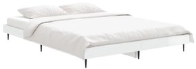 vidaXL magasfényű fehér szerelt fa ágykeret 140 x 190 cm