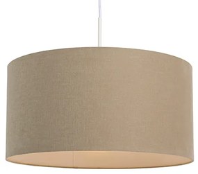 Rusztikus lógólámpa fehérrel és világosbarna árnyékolóval 50cm - Combi