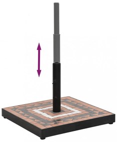 terrakotta és fehér négyzet alakú napernyő talp 12 kg