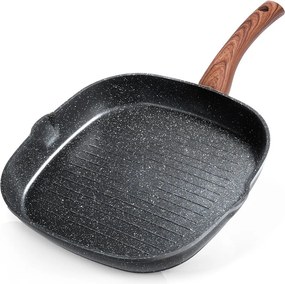 Gránit Grill Serpenyő Szögletes 28X28CM Indukciós Konyha