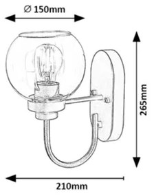 Rabalux 75005 - TIRINA fürdőszobai fali lámpa 1xE27/15W/230V IP44
