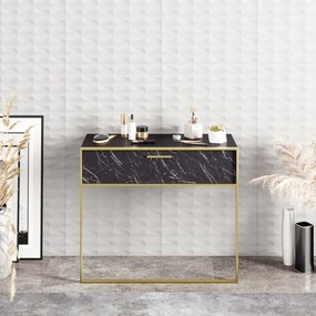 Fali konzolasztal POLKA 76,8x90 cm arany/fekete