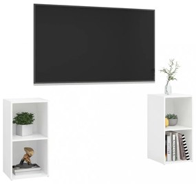 2 db fehér szerelt fa TV-szekrény 72 x 35 x 36,5 cm