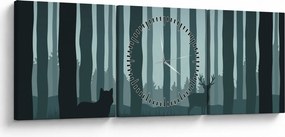 Kép - Szarvas farkassal a sziklák között (órával) (90x30 cm)