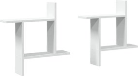 vidaXL 2 db fehér szerelt fa fali polc 50 x 12 x 50 cm