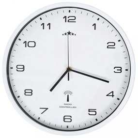 fehér színű rádióvezérelt falióra kvarcszerkezettel 31 cm