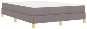 Boxrugós ágy Taupe és Barna 140 x 200 cm Textil és mérnöki fa