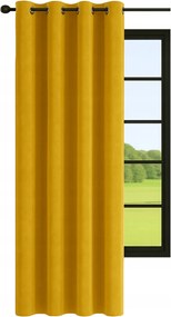 Kész velúr függöny 140x230 átvezető sima függöny Mustár