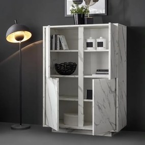 Carrara 4 ajtós komód fehér márvány 92cm