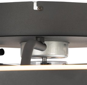 Mennyezeti ventilátor fekete 50 cm LED-del, fényerőszabályzóval és távirányítóval - Maddy