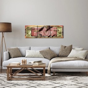 Absztrakt kép (órával) (90x30 cm)