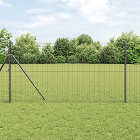 Kerítési Oszlopok 26 db Szürke Ø32 mm 190 cm Horganyzott Acél