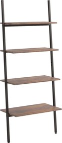 vidaXL 4 szintes sötétbarna és fekete létrapolc 64 x 34 x 150,5 cm