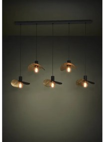 Eglo 390396 - Csillár zsinóron SACEDA 5xE27/40W/230V fekete/arany