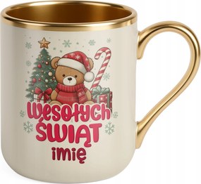 Prémium Bögre Arany Ekrü Személyre szabott Karácsonyi Ajándék