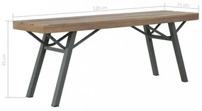tömör akácfa kerti pad 120 cm