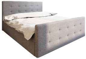 Franciaágy Boxspring 160 cm Milagros 1 (szürke) (matraccal és tárolóhellyel). 1046741