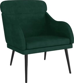 vidaXL sötétzöld bársonyfotel 63 x 76 x 80 cm