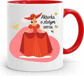 Színésznőnek Bögre Piros Születésnapi Ajándék fényképes nyomtatással