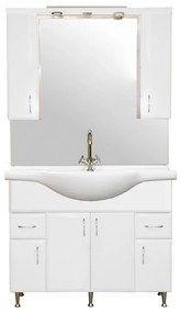 Bianca Plus 105 komplett fürdőszobabútor, magasfényű fehér színben