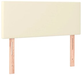 krémszínű műbőr rugós ágy matraccal 100 x 200 cm