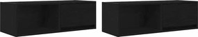 vidaXL 2 db fekete tölgy színű szerelt fa TV-szekrény 80x31x25,5 cm
