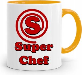 Sárga Szakács Bögre Chef nyomott mintával