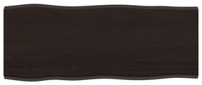 sötétbarna kezelt tömör tölgyfa asztallap 100 x 40 x 2 cm