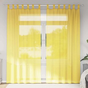 vidaXL 2 db sárga fátyolfüggönyök hurokkal 140x225 cm