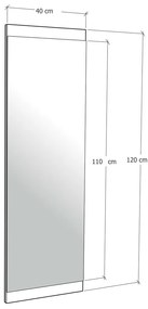 Siyah tükör 40 x 120 cm