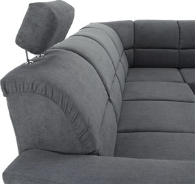 Kinyitható ülőgarnitúra, szürke szövet, jobbos, SANTIAGO