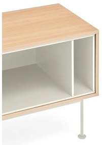 Yoko krémfehér TV-állvány tölgyfa dekorral - Teulat