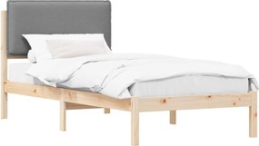 vidaXL Ágykeret Kárpitozott Fejtámlával Világosszürke 100 x 200 cm