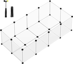 Kisállat ketrec padlóval - átlátszó fehér