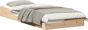 vidaXL Ágykeret Barna 80 x 220 cm Tömör fenyőfa