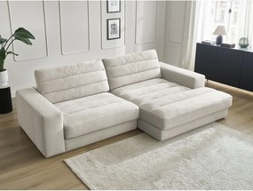 Bézs bársony sarokkanapé (jobb oldali-heverő résszel) Sierra – Bobochic Paris